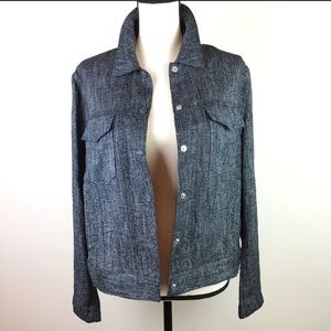 Theory Trucker Jacket in Herringbone Melange